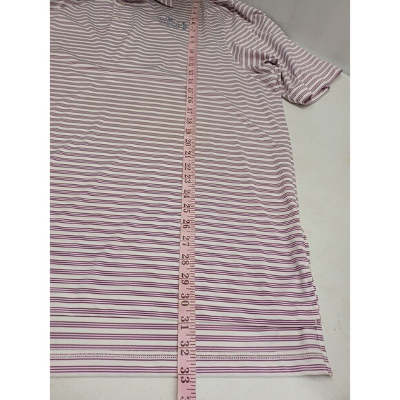 Crowne Plaza Invitational Colonial Mens Polo Golf Shirt Stripe White Pink 2XL - Picture 8 of 10